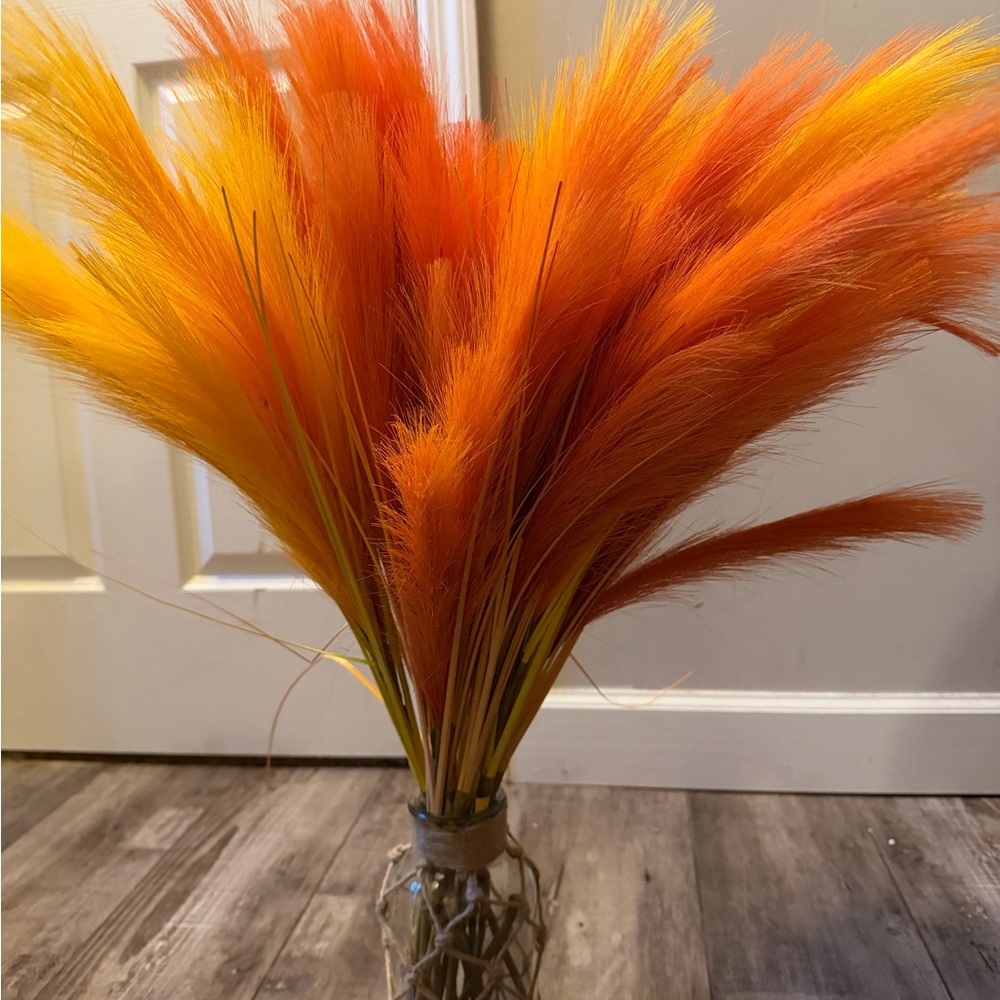Source Unknown Orange and Yellow Faux Floral Arrangement